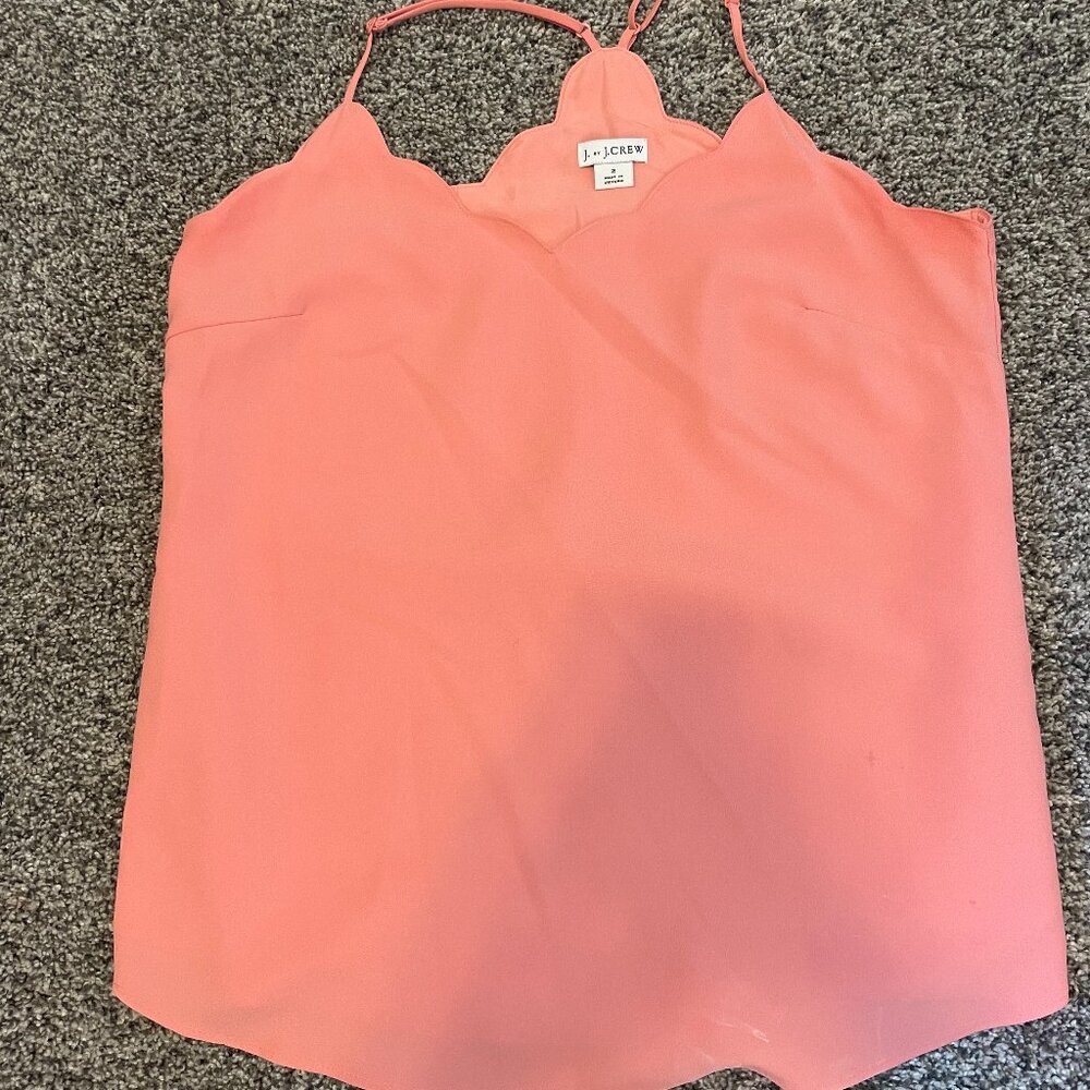 Scalloped Neck Pink Racerback J by JCrew Shell